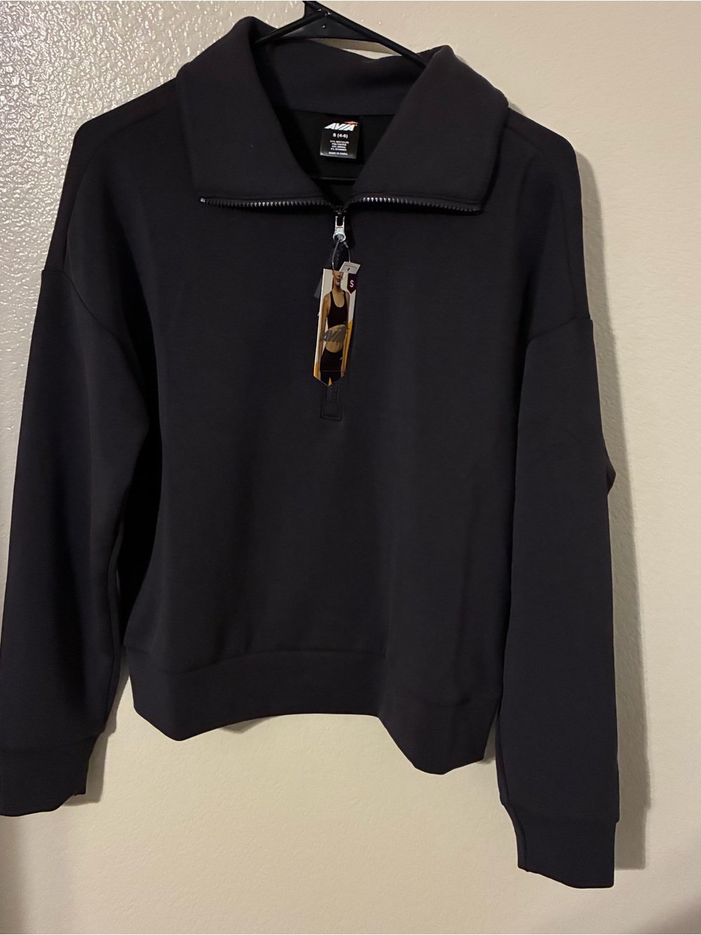 Avia Black Zip-Up Pullover Sweater